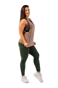 Ženske pajkice Nebbia Organic Cotton Ribbed High Waist Leggings 405 dark green  XS