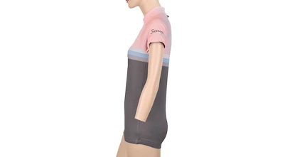 Ženski kolesarski dres Sensor  Cyklo Summer Stripe Grey/Pink XL