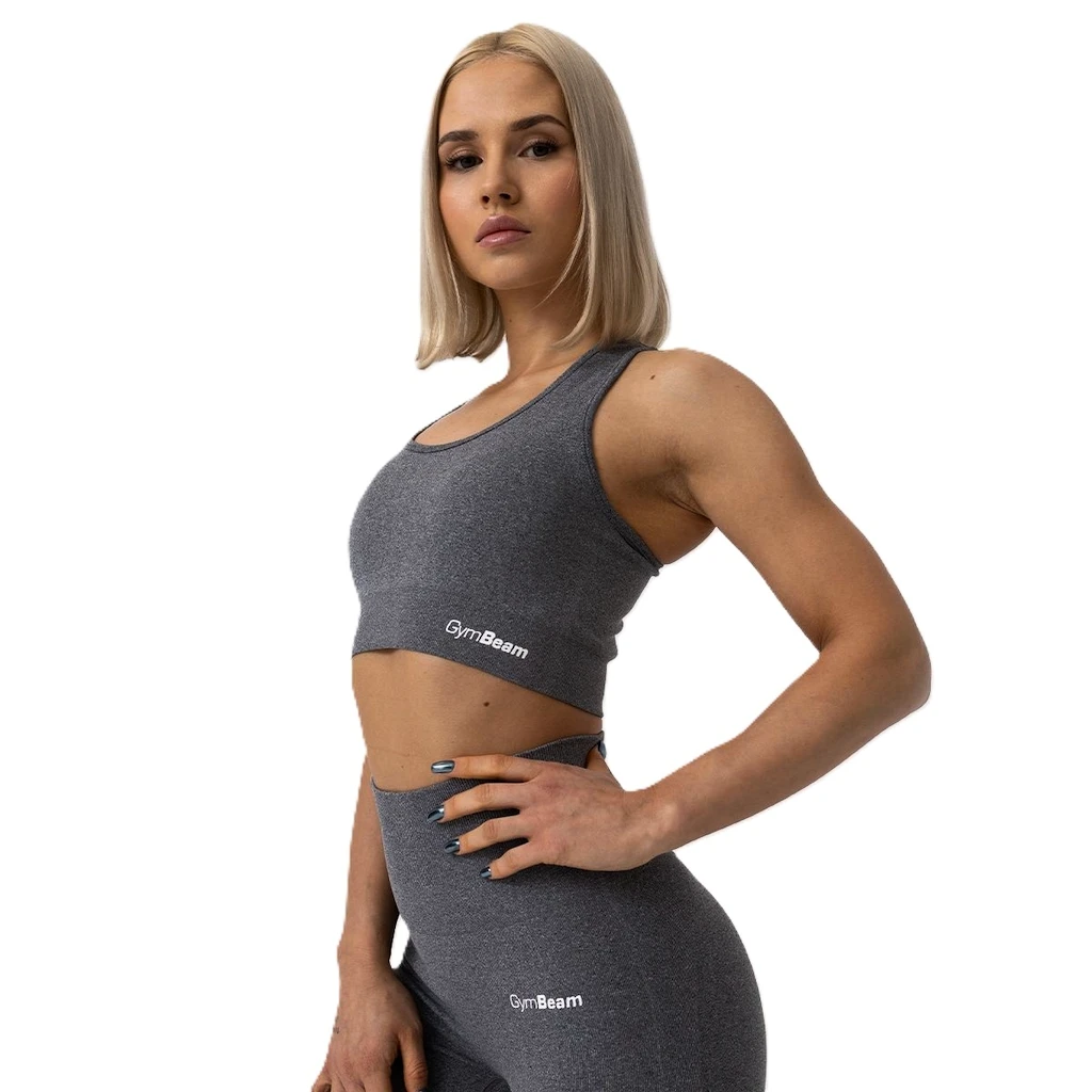 Ženski nedrček GymBeam  FLO Sports Bra Grey