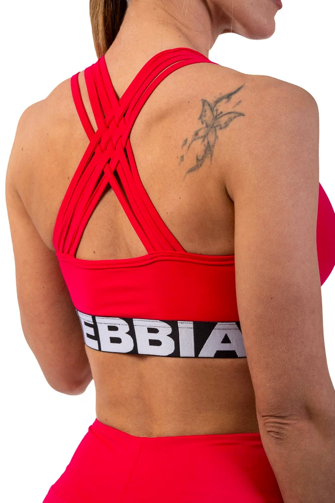 Ženski nedrček Nebbia  Medium Impact Cross Back Sports Bra 410 pink