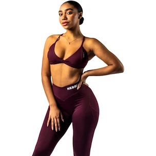 Ženski nedrček Nebbia STRONG BEAUTY Medium-Support Sports Bra TWIST-KNOT 423 dark red