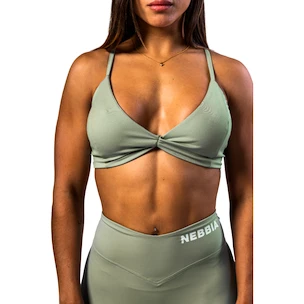 Ženski nedrček Nebbia STRONG BEAUTY Medium-Support Sports Bra TWIST-KNOT 423 light green
