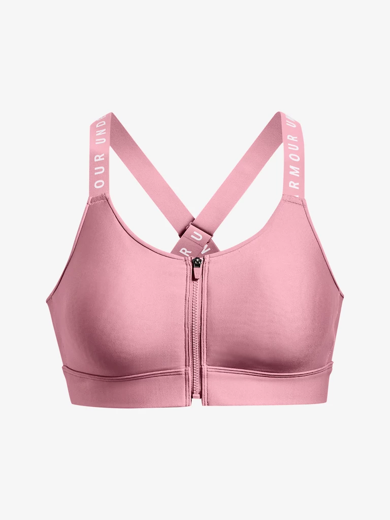Ženski nedrček Under Armour  Infinity High Bra Zip-PNK