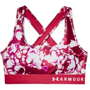 Ženski nedrček Under Armour  Mid Crossback Printed Pink  XS