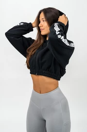 Ženski pulover Nebbia ICONIC Cropped Zip-Up Hoodie 254 black