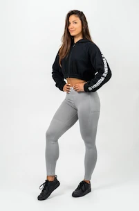 Ženski pulover Nebbia ICONIC Cropped Zip-Up Hoodie black M