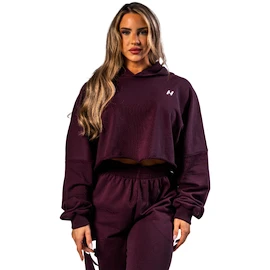 Ženski pulover Nebbia STRONG BEAUTY Oversized Hoodie OWN YOUR POWER 433 dark red