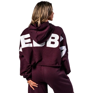 Ženski pulover Nebbia STRONG BEAUTY Oversized Hoodie OWN YOUR POWER 433 dark red