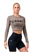 Ženski top Nebbia Hero Sporty Hero crop top long sleeve mocha XS