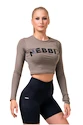 Ženski top Nebbia Hero Sporty Hero crop top long sleeve mocha XS